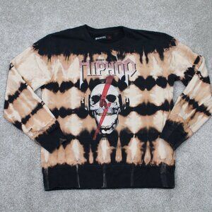 Black Keys Sweatshirt Men XL Black/Tan Heavy Metal Hip Hop L/S Crewneck Pullover